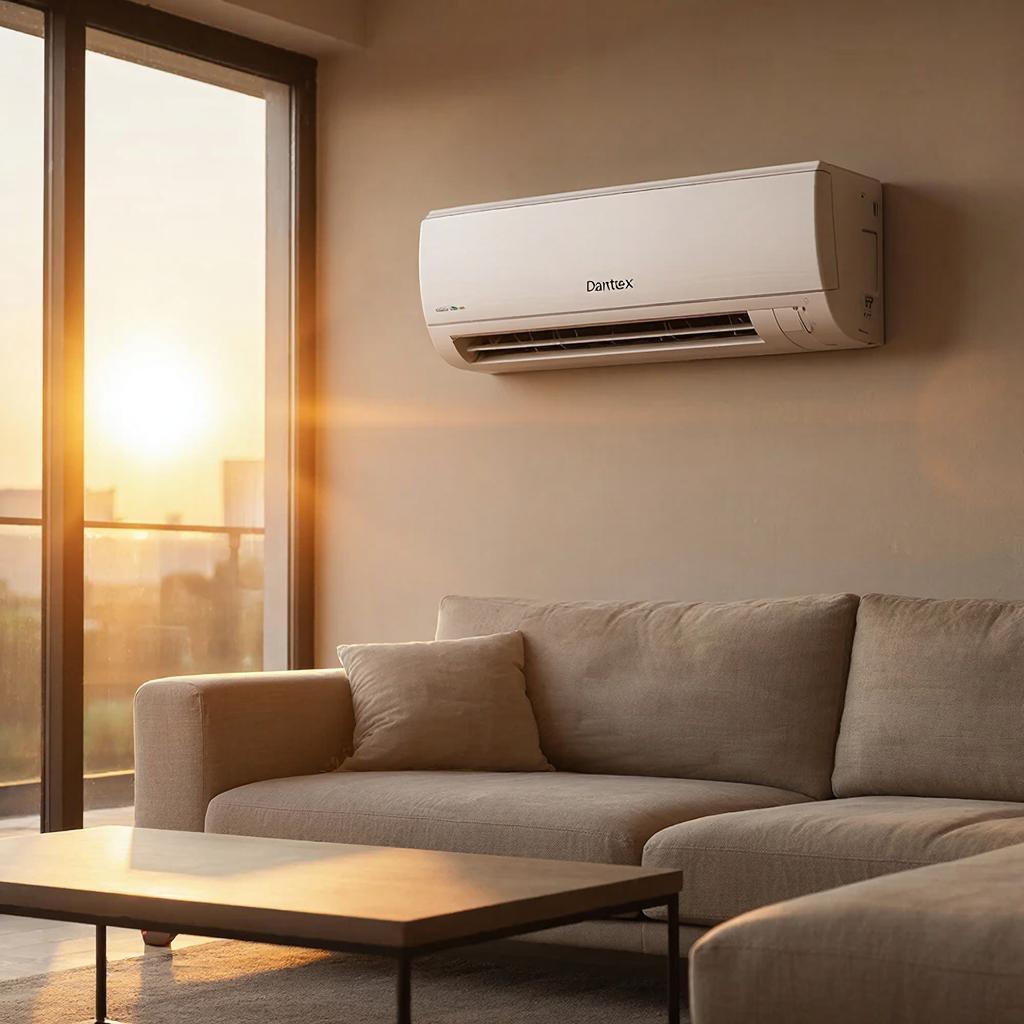 Современная гостиная с настенным кондиционером Dantex.